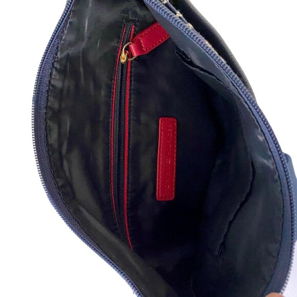 Tommy Hilfiger Blue White Crossbody Bag Geometric Pattern Adjustable Strap NEW - Picture 3 of 10